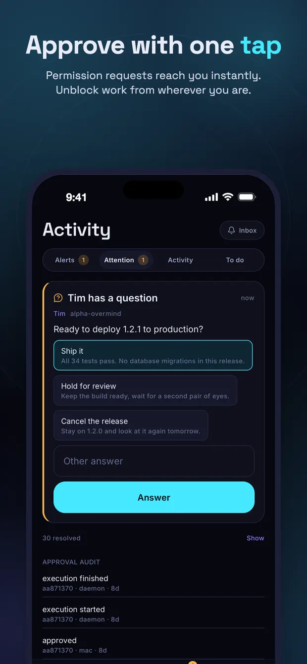 Approve with one tap